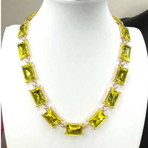 NEW Necklace Chunky Yellow Gold Rhinestone Choker 16" 18" 20"  Jewelry m10 - Picture 1 of 5